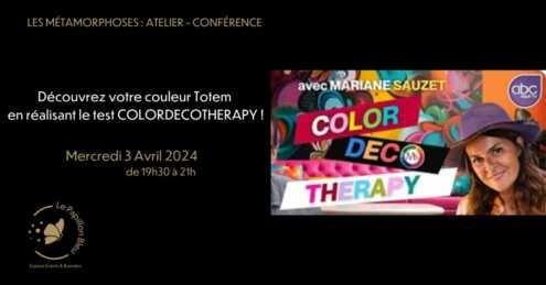 conference colordecotherapy le 3 avril 2024 au papillon bleu